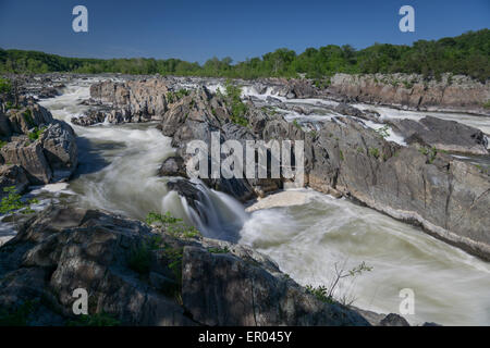 Una lunga esposizione immagine delle cascate a Great Falls Virginia Foto Stock