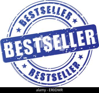 Illustrazione di best seller timbro blu su sfondo bianco Illustrazione Vettoriale