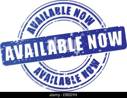 Illustrazione del blu sono disponibili ora timbro su sfondo bianco Illustrazione Vettoriale