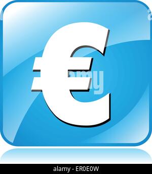 Illustrazione del quadrato blu icona del design per euro Illustrazione Vettoriale