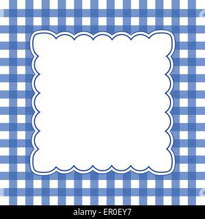 Illustrazione di bianco e blu sullo sfondo gingham Illustrazione Vettoriale