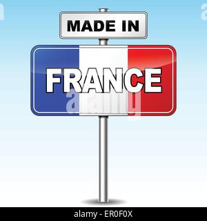 Illustrazione di fatto in Francia cartello su sfondo cielo Illustrazione Vettoriale