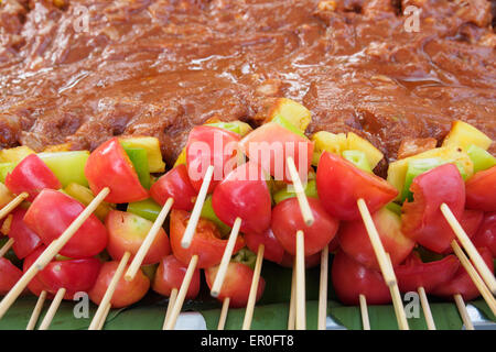 Preparare un barbecue per la cottura alla griglia Foto Stock