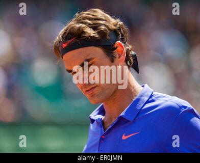 Francia, Parigi. Xxiv Maggio, 2015. Campo da tennis, Roland Garros, Roger Federer (SUI) Credito: Henk Koster/Alamy Live News Foto Stock