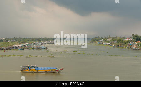 Il fiume Mekong panoramica in Chau Doc, Vietnam Asia Foto Stock
