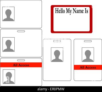 Set di badge ID Illustrazione Vettoriale