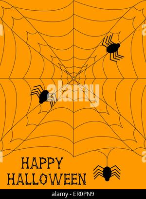Happy Halloween Spiderweb sfondo Illustrazione Vettoriale