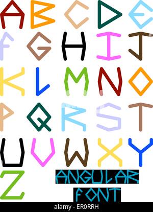 Disegnato a mano Font angolare Illustrazione Vettoriale