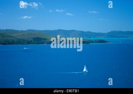 Australia, Queensland, isole Whitsunday, gancio isola (ariel view) // Australie, Queensland, isole Whitsunday, ile gancio islan Foto Stock