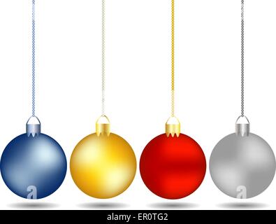 Set di quattro appeso decorazioni di Natale Illustrazione Vettoriale