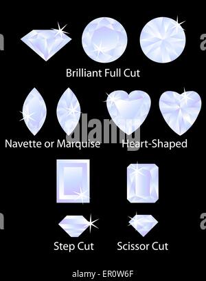 Diversi tagli Gem Set 3 Illustrazione Vettoriale