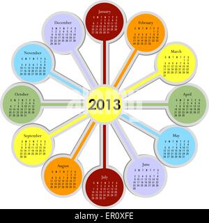 Calendario 2013 Illustrazione Vettoriale