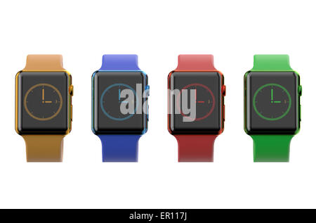 Smartwatch moderno isolato su sfondo bianco Foto Stock