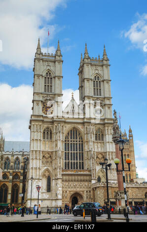 Londra - Aprile 5: Westminster Abbey Church (Chiesa Collegiata di San Pietro a Westminster) il 5 aprile 2015 a Londra, Regno Unito. Foto Stock