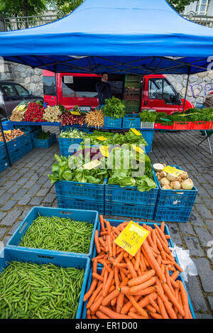 Praga street market sulla banca del fiume Vltava, Praga, Repubblica Ceca Foto Stock