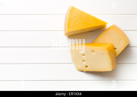 Vista superiore del formaggio edam Foto Stock