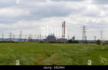 Tilbury Power Station Skyline Essex paludi Foto Stock