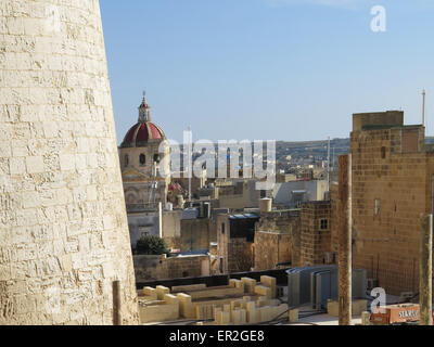 Vista su Rabat dalla chiesa di San Paolo a Rabat, Gozo, un'isola Nr Malta Foto Stock