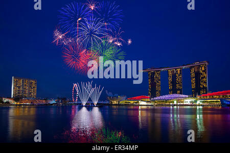 Singapore fuochi d'artificio Foto Stock