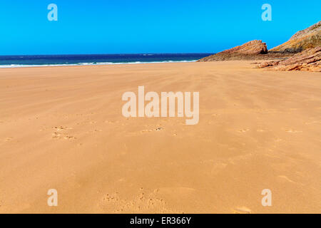 Francia Bretagna la spiaggia di Pointe de la Guette, in Costa Smeralda (Cote d'Emeraude) Foto Stock