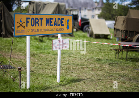 Reenactor's camp in Normandia Foto Stock