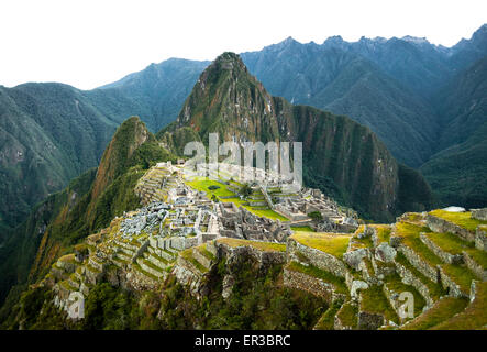 La mattina presto in Machu Picchu, Perù Foto Stock