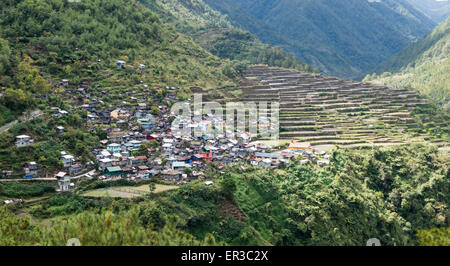 Villaggio di Bayyo e terrazze di riso, Luzon, Filippine Foto Stock