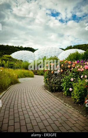 Biodomes geodetica, Eden Project, Cornwall, Inghilterra Foto Stock