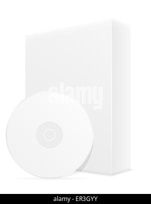 Bianche per cd e dvd box bisk illustrazione di imballaggio isolato su sfondo Foto Stock