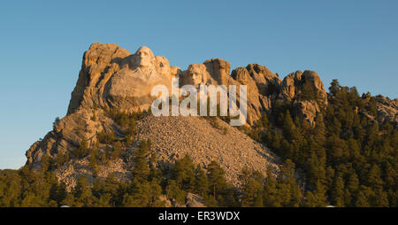 Alba sul Monte Rushmore National Memorial, Black Hills, South Dakota USA Foto Stock