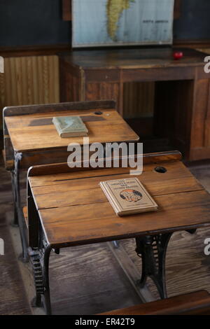 La ricreazione di un vecchio schoolhouse Laura Ingalls Wilder Museum di Walnut Grove, Minnesota. Foto Stock