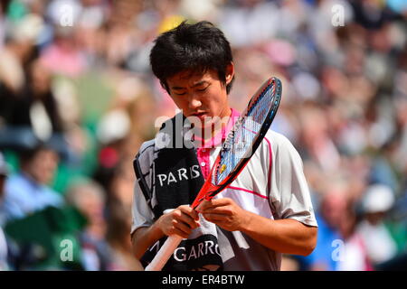 Parigi, Francia. 25 Maggio, 2015. Yoshihito NISHIOKA - 25.05.2015 - Jour 2 - Roland Garros 2015.Photo : Dave inverno/Icona Sport © Cal Sport Media/Alamy Live News Foto Stock