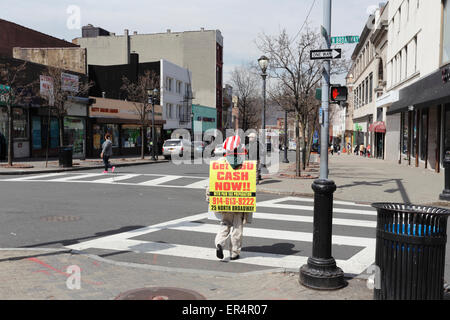 Street inserzionista Yonkers New York Foto Stock