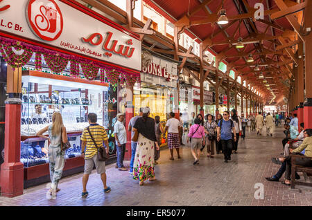 Dubai Gold Souk, città di Dubai, Emirati Arabi Uniti, Emirati arabi uniti, Medio Oriente Foto Stock