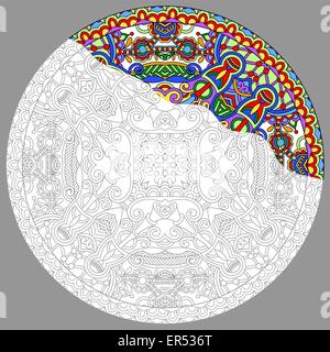 Libro da colorare pagina per adulti - zendala Illustrazione Vettoriale