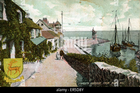 Porto - da Mars Hill, Lynmouth, Devon Foto Stock