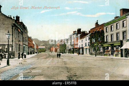 High Street, Market Harborough, Leicestershire Foto Stock