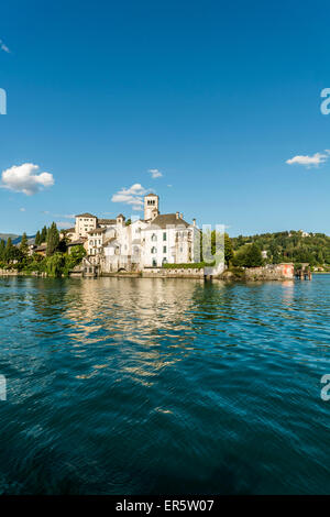 Vista sul lago d'Orta all' Isola di San Giulio, Piemonte, Italia Foto Stock