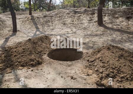 Un foro per piantare alberi, Pechino, Cina. Xiii Apr, 2015. © Jiwei Han/ZUMA filo/Alamy Live News Foto Stock