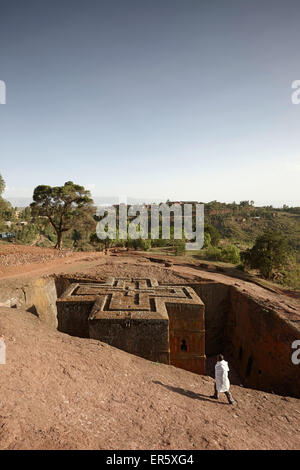 Chiesa monolitica Bet Giyorgis, Chiesa di San Giorgio di Lalibela, Amhara Region, Etiopia Foto Stock