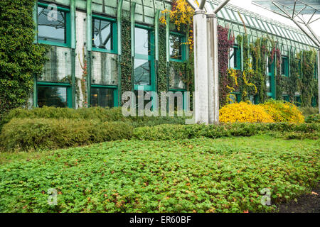 Biblioteca Giardino, progettato da Irena Bajerska aperto il 12 giugno 2002, ha tetti in vetro tra ampi giardini Foto Stock