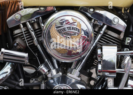 Custom Harley Davidson Moto motore shovelhead Foto Stock