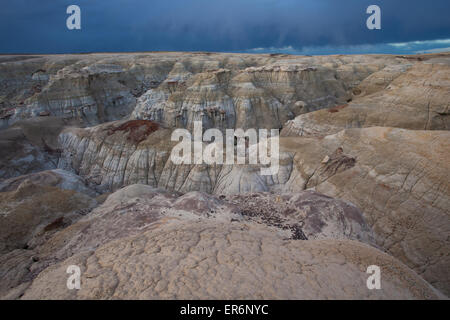 Acqua di rotolamento scolpiti sulle colline di argilla e formazioni in Ah-shi-sle-pah Wilderness Area Studio in San Juan County, Nuovo Messico. Foto Stock