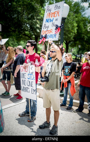 Austin, Texas, Stati Uniti d'America. Il 23 maggio 2015. Marzo contro Monsanto: Austin Foto Stock