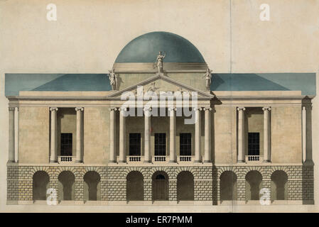 New County Hall, Stafford, Inghilterra. Facciata proposta. Elevati Foto Stock