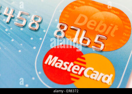 Master Card carta di debito closeup Foto Stock