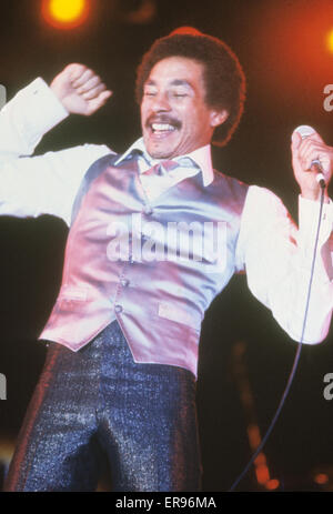 SMOKEY ROBINSON US cantante Soul circa 1980. Foto di Jeffrey Mayer Foto Stock