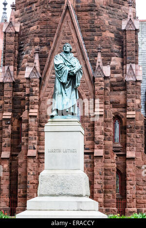 Martin Lutero statua, Thomas Circle, Massachusetts Avenue NW, Washington DC Foto Stock