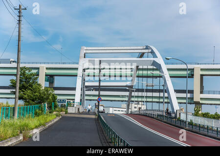 Ponte Toyoshimabashi,Sumida River,Tokyo Giappone Foto Stock