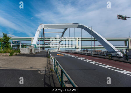 Ponte Toyoshimabashi,Sumida River,Tokyo Giappone Foto Stock